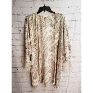Emory Park lace sleeve open cover up